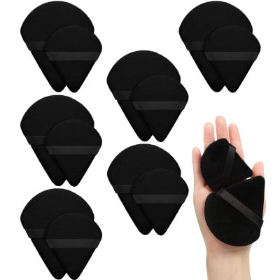 6 Pieces Triangle Powder Puff - Triangle Powder & Makeup Powder Puffs, Black