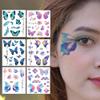 14 Sheets Glitter Butterfly Temporary Tattoos Sticker for Women Girls Eye Face Makeup Decoration, Flash Fairy Body Art Shiny Butterflies Waterproof Fake Tattoos for Festival Party Eye Decor view 2