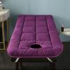 Spa Bed Cushion Topper,Lash Bed Topper Cover for Massage Table with Four Corner Straps&Facial Breathing Hole,Mattress Pad Square/Round/Trapezoidal Head(Bed Not Included),Purple r,80x180cm view 1
