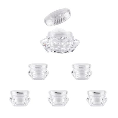 LXLK 48 Pcs 5ML Clear Cream Container Plastic Diamond Shape Cosmetic Jars Empty Refillable Sample Containers Pot for Lotion Lip Balm Eye Shadow Nails Powder Paint Jewelry Earrings