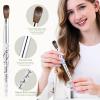 Acrylic Nail Brush Size 14,KEMEISI 100% Pure Kolinsky Nail Art Brushes Sturdy Marble Handle Oval Shaped Acrylic Powder Nail Design Tools for Professional Manicure DIY Home Salon (White) view 2