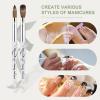 Acrylic Nail Brush Size 14,KEMEISI 100% Pure Kolinsky Nail Art Brushes Sturdy Marble Handle Oval Shaped Acrylic Powder Nail Design Tools for Professional Manicure DIY Home Salon (White) view 3