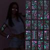 20-Sheets glow in the dark tattoos,temporary tattoos160+ Styles Adult Fluorescent UV Neon body glitter & Face Waterproof fake tattoo Stickers for Men & Women - Ideal for Rave, Festival Party Supplies view 2