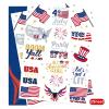 AOYOO Fourth of July Decorations Temporary Tattoos 30 Giltter Style Red White and Blue Patriotic Party Supplies 4th of July Accessories USA America Flag Memorial Day Independence Day Labor Day view 2