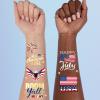 AOYOO Fourth of July Decorations Temporary Tattoos 30 Giltter Style Red White and Blue Patriotic Party Supplies 4th of July Accessories USA America Flag Memorial Day Independence Day Labor Day view 3