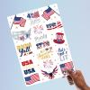 AOYOO Fourth of July Decorations Temporary Tattoos 30 Giltter Style Red White and Blue Patriotic Party Supplies 4th of July Accessories USA America Flag Memorial Day Independence Day Labor Day view 4