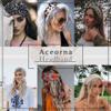 Aceorna Wide Rhinestones Headbands Stretch Hiking Hairbands Black Turban Head Bands Sport Workout Hair Bands Biker Head Wraps for Women 3 Pcs (Type A) view 4