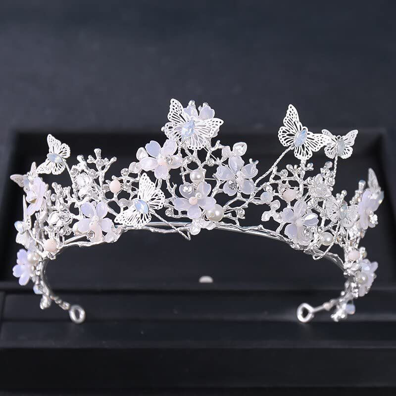 OOGHE Tiaras and Crowns for Women, Luxury Silver Crystal Crowns Bride Tiara Fashion Queen for Bridal Crown Headpiece Wedding Hair Jewelry Accessories (Color : Style CD Silver)