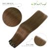WindTouch Clip in Hair Extensions Light Brown Hair Extensions 12Inch 75g 7PCS Human Hair Clip in Extensions #6 Chestnut Brown Extensions for Women view 2