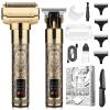 Dumite Professional Hair Clippers for Man,Electric Shavers Razor T-Blade Hair Trimmer, Mens Grooming Kit Cordless Barber Trimmer Bald Shavers with 4 Guides & 3 Foil Head (Bronze) view 1