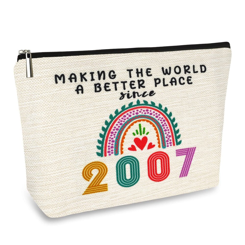 18th Gifts for Girls, Her, Sister, Daughter, Niece, Funny 2007 18th Birthday Gifts, Small Makeup Bag for 18 Year Old Teenage Girls Trendy Stuff, Christmas Party Favors Ideas, Cosmetic Travel Bags