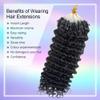 Micro Links Human Hair,Kinky Straight Microlink Hair Extensions,Human Hair Strands Micro Loop Human Hair Extensions Natural Black,100 Strands,14inch view 2