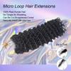 Micro Links Human Hair,Kinky Straight Microlink Hair Extensions,Human Hair Strands Micro Loop Human Hair Extensions Natural Black,100 Strands,14inch view 3