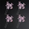 4pcs Pink Flower Hairpins Ancient Hair Ornament Fairy Pearl Hair Sticks Comb Hair Pins Handmade Chinese Hanfu Vintage Headwear view 1