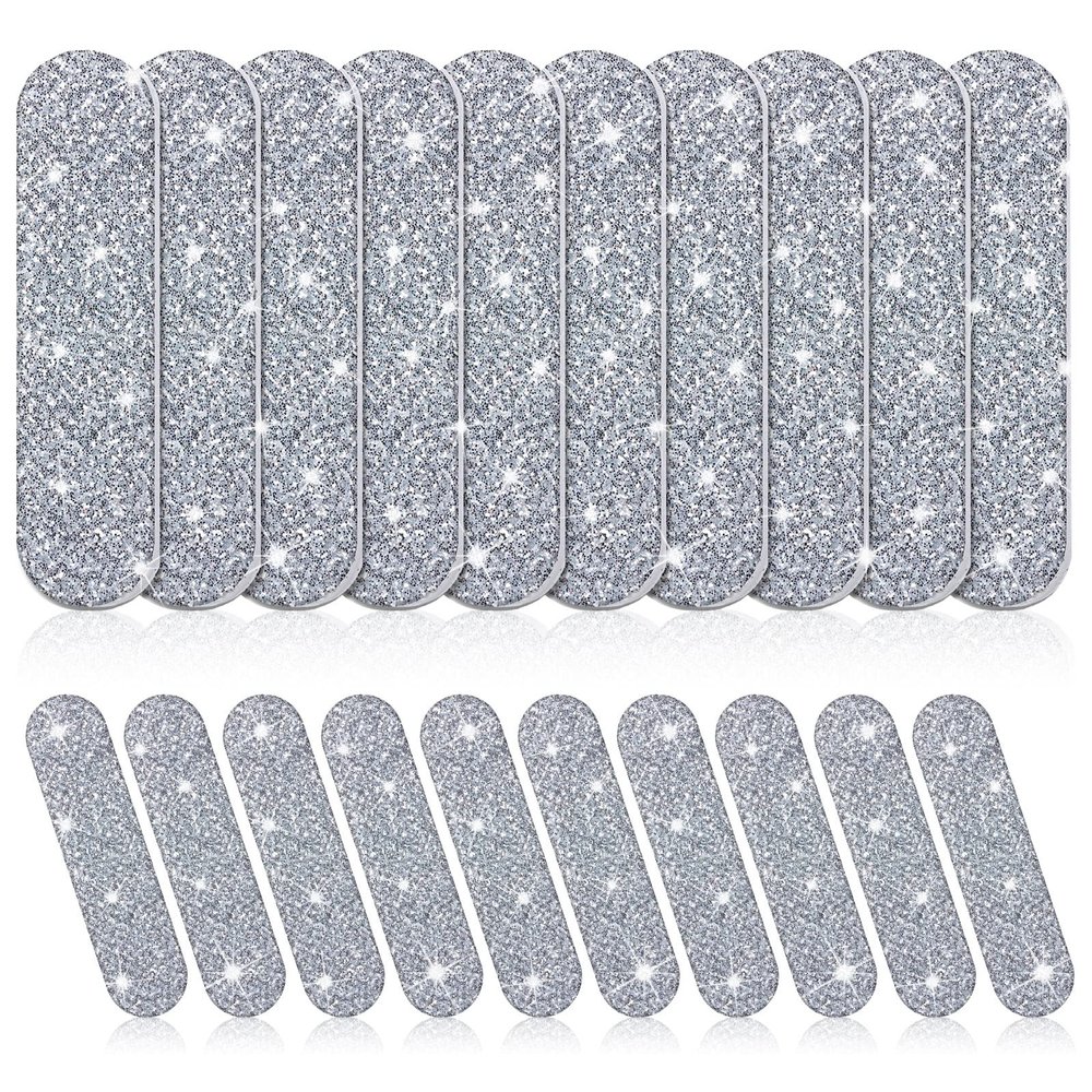Sumind 100 Pack Nail Files Set Professional Double Sided Emery Boards for Nails Reusable 180 Grit Silver Diamond Files Bulk Home Natural Fingernails Toenails Manicure Pedicure Buffering Tools