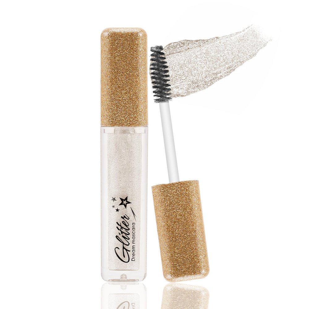 Boobeen Glitter Mascara, Sparkle Diamond Shining Colorful Mascara for Eyelashes, Long Lasting Waterproof Lengthening Volumizing Lash Makeup for Party Wedding