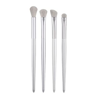 IOCCIOBB 4Pcs Silver Eyeshadow Makeup Brushes Set Portable Concealer Highlighter Blending Nose Eye Shadow Brush Make Up Tools