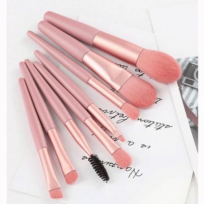 IOCCIOBB 8Pcs/Set Makeup Brushes Make-up for Women Complete Makeup Kit Tools Beauty for Eyebrows Foundation Blush Eyelash Brushes (Color : Red)