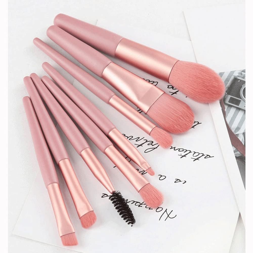 IOCCIOBB 8Pcs/Set Makeup Brushes Make-up for Women Complete Makeup Kit Tools Beauty for Eyebrows Foundation Blush Eyelash Brushes (Color : Red)