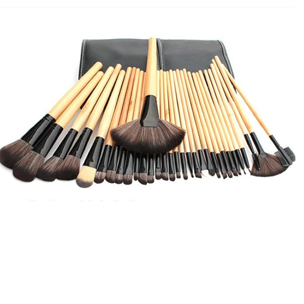 IOCCIOBB Gift Bag of 24pcs Makeup Brush Sets Professional Cosmetics Brushes Eyebrow Powder Foundation Shadows Make Up Tools (Color : 24pcs-Beige)