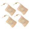 Beatifufu 4 Pcs Drawstring Soap Foaming Bags Multipurpose Net Bags for Bar Soap African Net Sponge Design for Exfoliating and Foamingbathroom and Shower view 1