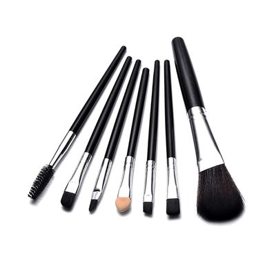 IOCCIOBB Black Portable Makeup Brushes Set Eye Shadow Brush Cosmetic Foundation Powder Eyelash Eyebrow Makeup Brush 7Pcs