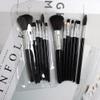 IOCCIOBB Black Portable Makeup Brushes Set Eye Shadow Brush Cosmetic Foundation Powder Eyelash Eyebrow Makeup Brush 7Pcs view 4
