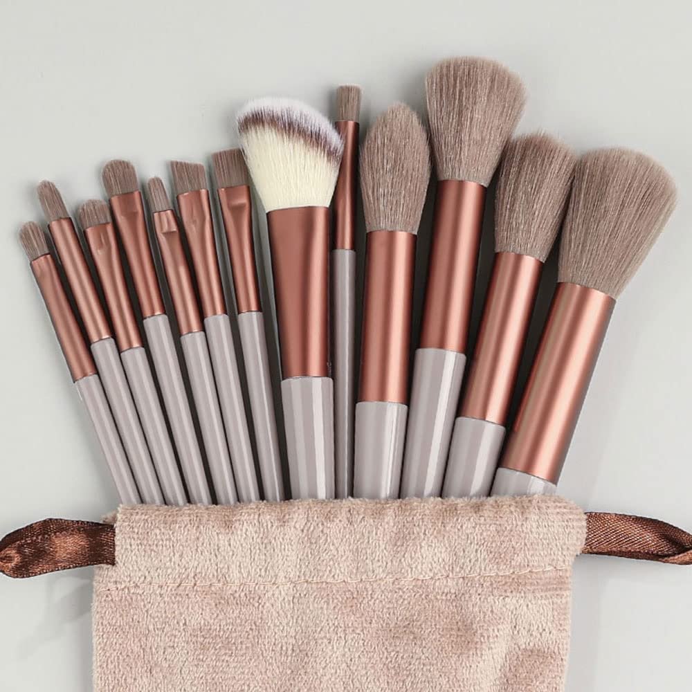 IOCCIOBB 13PCS Soft Makeup Brushes Set Cosmetics Kit Foundation Blush Powder Eyeshadow Blending Make Up Brush Women Beauty Tools (Color : Red)