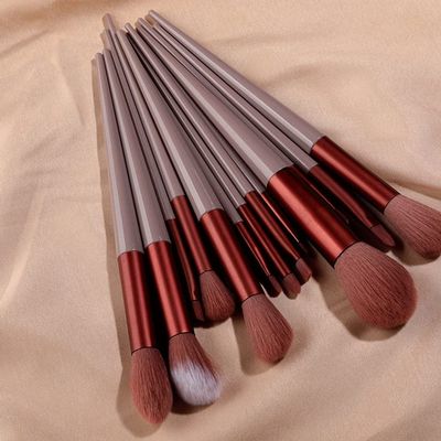 IOCCIOBB 13pcs Makeup Brushes Cosmetic Full Set 3 Colors Soft Hair Make Up Tools Foundation Brush Eyeshadow Complete Kit (Color : Coffee)