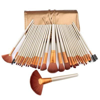 IOCCIOBB Gift Bag of 24pcs Makeup Brush Sets Professional Cosmetics Brushes Eyebrow Powder Foundation Shadows Make Up Tools (Color : 24pcs-Gold)