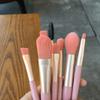 IOCCIOBB 8Pcs Makeup Brush Set Mini Blusher Eyeshadow Brush Professional Loose Powder Foundation Applicators Makeup Brushes Tools (Color : White) view 4