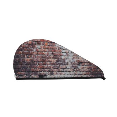 Evealyn Vintage Brick Wall Printed Microfiber Hair Towel Hair Drying Towel with Button Bath Hair Cap for Curly Long Hair Repair Towel Wrap for Women