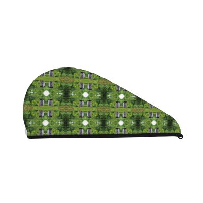 Evealyn Worn Out Cottage Hut in Abandoned Forest Printed Microfiber Hair Towel Hair Drying Towel with Button Bath Hair Cap for Curly Long Hair Repair Towel Wrap for Women