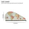 Evealyn World Map Printed Microfiber Hair Towel Hair Drying Towel with Button Bath Hair Cap for Curly Long Hair Repair Towel Wrap for Women view 4