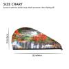 Evealyn Waterfall Fall Scenery Printed Microfiber Hair Towel Hair Drying Towel with Button Bath Hair Cap for Curly Long Hair Repair Towel Wrap for Women view 4