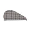 Evealyn Vintage Wood Printed Microfiber Hair Towel Hair Drying Towel with Button Bath Hair Cap for Curly Long Hair Repair Towel Wrap for Women view 1