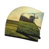 Evealyn Vintage Black Windmill On The Prairie Printed Microfiber Hair Towel Hair Drying Towel with Button Bath Hair Cap for Curly Long Hair Repair Towel Wrap for Women view 3