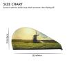 Evealyn Vintage Black Windmill On The Prairie Printed Microfiber Hair Towel Hair Drying Towel with Button Bath Hair Cap for Curly Long Hair Repair Towel Wrap for Women view 4
