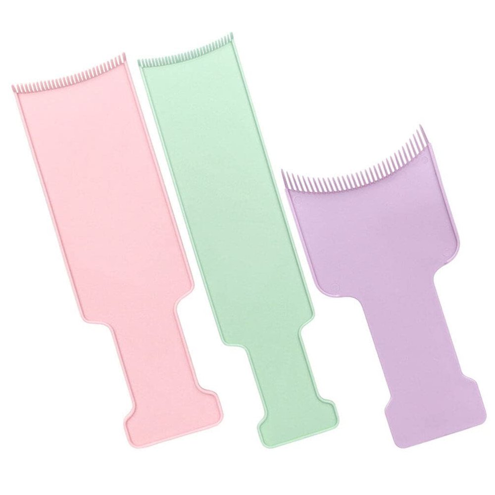 3pcs Hair Dye Highlighting Board Comb for Salon DIY Plastic