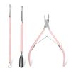 Makartt Cuticle Trimmer with Cuticle Pusher, 3 PCS Pink Nail Cuticle Nipper Bundle Makartt Nail Stand for Nails Art Display Practice Nail Holder for Painting Nail view 2
