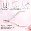 Makartt Cuticle Trimmer with Cuticle Pusher, 3 PCS Pink Nail Cuticle Nipper Bundle Makartt Nail Stand for Nails Art Display Practice Nail Holder for Painting Nail view 3