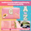 Personalized Inital Preppy Makeup Bag Set with Zipper, Monogram Waterproof Travel Cosmetic Bag for Women, Cute Preppy Patch Toiletry Bag for Traveling Outdoors, Gift Ideal for Christmas Thanksgiving view 3