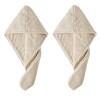 2 Pack Hair Towel Wrap,Universal for Adults and Children Hair Drying Towel with Button Microfiber Hair Towel, Dry Hair Hat, Bath Hair Cap view 1