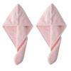 2 Pack Hair Towel Wrap,Universal for Adults and Children Hair Drying Towel with Button Microfiber Hair Towel, Dry Hair Hat, Bath Hair Cap view 1