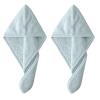 2 Pack Hair Towel Wrap,Universal for Adults and Children Hair Drying Towel with Button Microfiber Hair Towel, Dry Hair Hat, Bath Hair Cap view 1