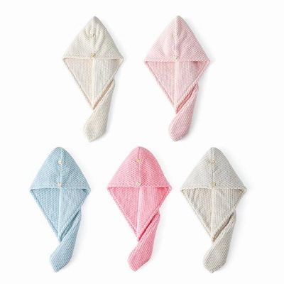 2 Pack Hair Towel Wrap,Universal for Adults and Children Hair Drying Towel with Button Microfiber Hair Towel, Dry Hair Hat, Bath Hair Cap