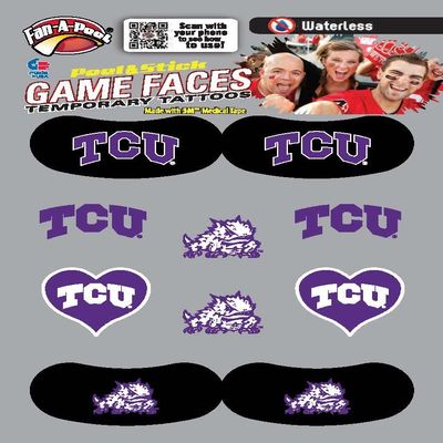 Fan-A-Peel Texas Christian Waterless Temporary Tattoos - Hypoallergenic Peel and Stick Waterproof Temporary Tattoos - Officially Licensed