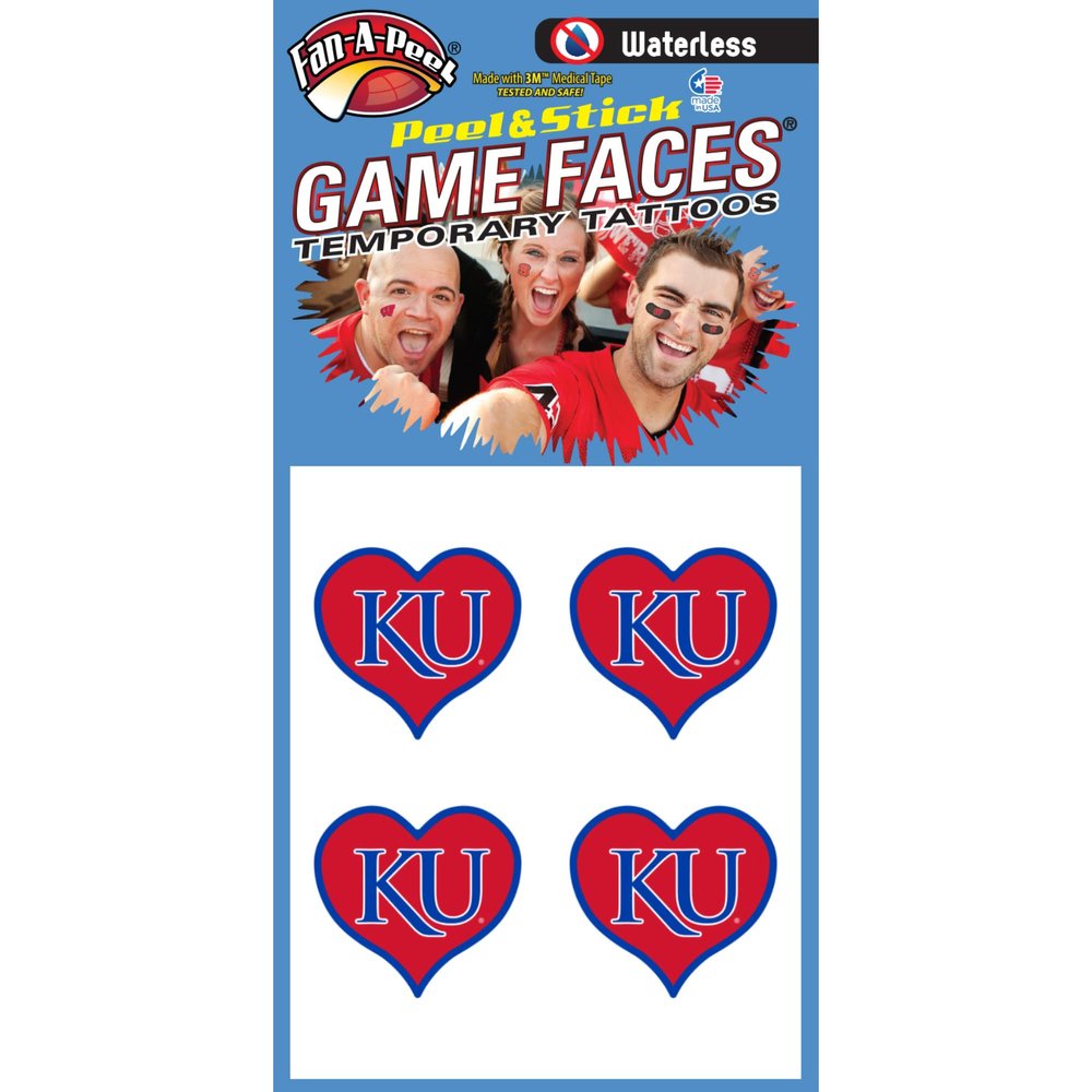 Fan-A-Peel Kansas Waterless Temporary Tattoos - Hypoallergenic Peel and Stick Waterproof Temporary Tattoos - Officially Licensed
