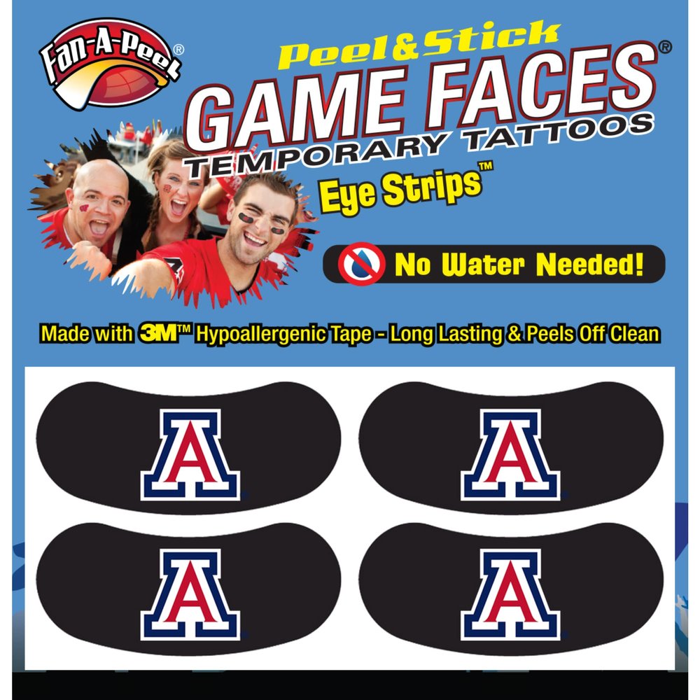 Fan-A-Peel Arizona Waterless Temporary Tattoos - Hypoallergenic Peel and Stick Waterproof Temporary Tattoos - Officially Licensed