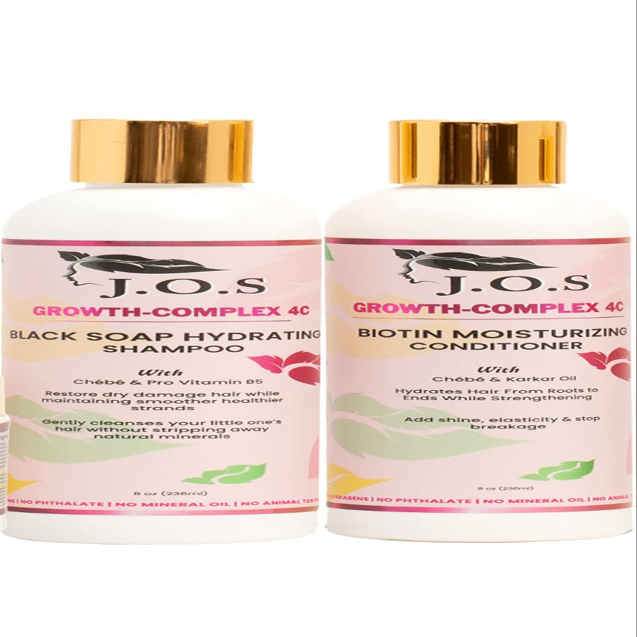 J'Organic Solutions Chb & Biotin Shampoo and Conditioner Set Infused with African Black Soap, Biotin & Vitamin B5 for Stronger, Healthier Hair